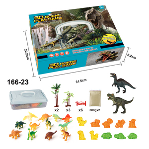 Juego de simulación de escenas de arena mágica con temática del Mundo de dinosaurios para niños, juguete de simulación de modelado dinámico de arena espacial, de 1KG - Product Image 3