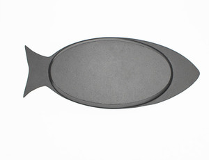 Cá hình dạng gang Chảo gang Chảo gang cá chảo với khay gỗ không dính nướng PAN BBQ beaf chảo - Product Image 6