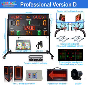 Profesyonel elektronik led basketbol çetele tam set led dijital tabela basketbol scoreboard atış saatler ile satılık - Product Image 5