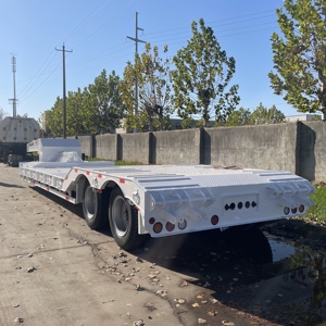 Durable 40FT 2 Axle Steel <strong>Container</strong> Flatbed Semi-Trailer Low Bed Design for Easy <strong>Loading</strong> <strong>Unloading</strong> for Cargo Utility Trailers - Product Image 5