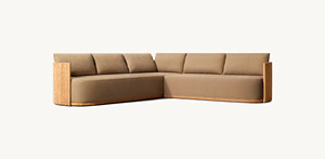 Özel dış mekan mobilyası bahçe veranda tik ahşap kapı kesit koltuk takımı - Product Image 6