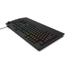 Aikun GX650 Teclado para juegos con interruptor de goma Reposamuñecas Teclas macro Control de volumen multimedia Modos de retroiluminación dinámica