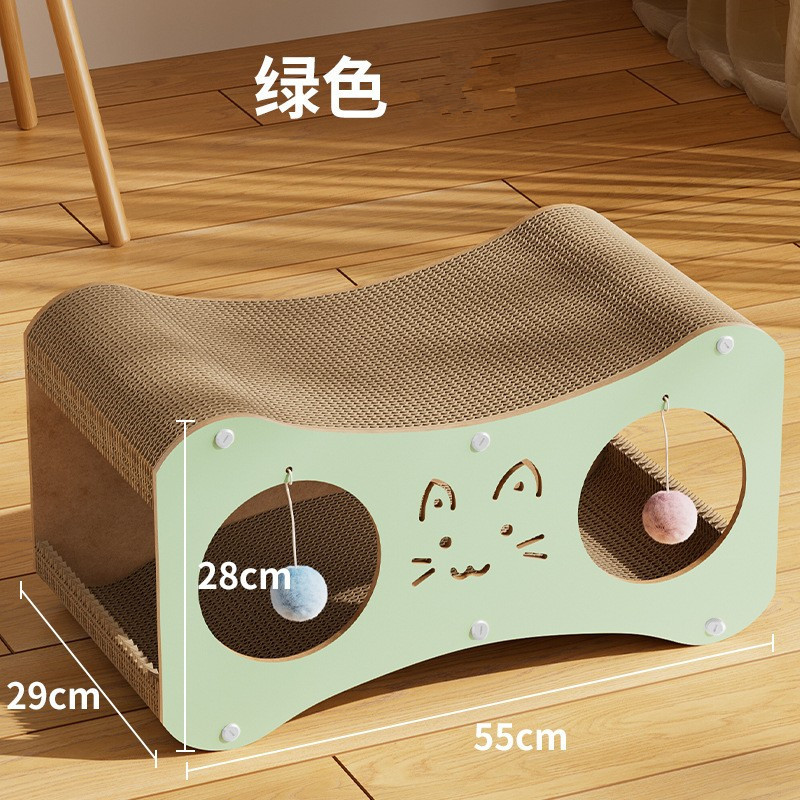 Tabla rascadora para gatos curva de doble orificio (verde)