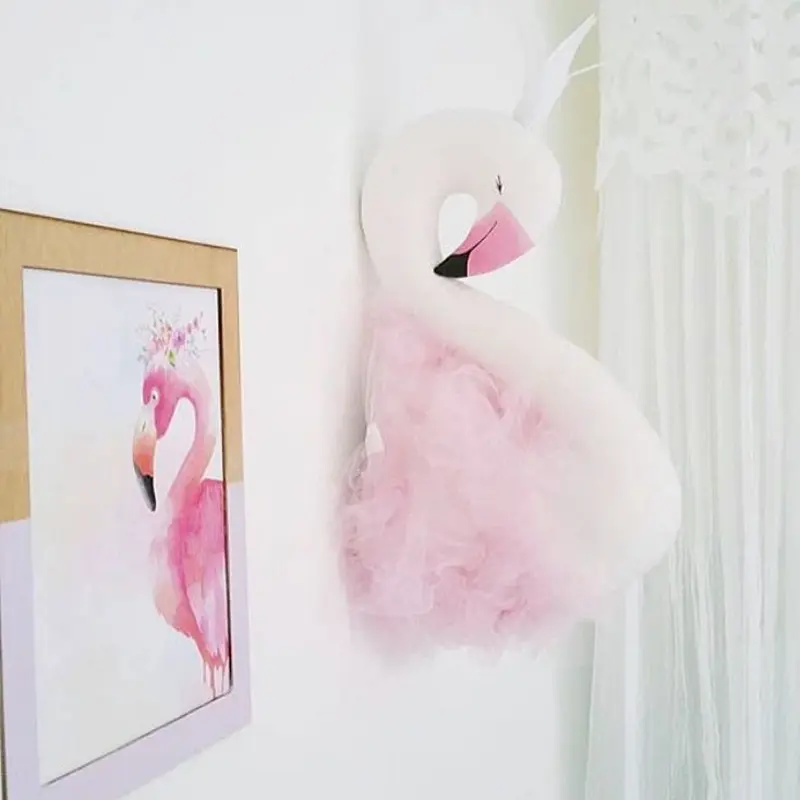 Nordic wind swan doll animal head bambini princess room decorazione della parete ornamenti appesi puntelli per foto