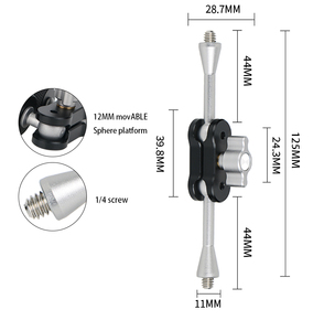 Đôi Bóng Đầu Ma Thuật Cánh Tay Hạt Đậu Clip Cài Đặt <span class=keywords><strong>Adapter</strong></span> 1/4 Inch Máy Ảnh Màn Hình Với Vít Chiếu Sáng Micro Siêu Clip - Product Image 2