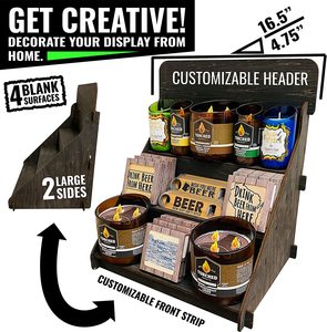 Countertop 3 <strong>Step</strong> Riser Craft Shows Portable Retail <strong>Table</strong> Cigarette Wooden Smoke Shop <strong>Display</strong> Stands Rack Retail Store - Product Image 6