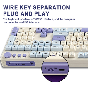 Teclado de membrana con cable de 108 teclas OEM ODM Office iluminación RGB personalizada con perilla de control de volumen - Product Image 4