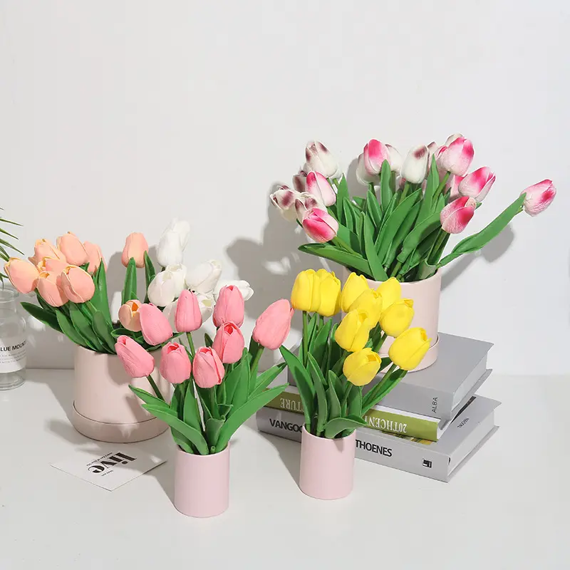 13 видов цветов Моделирование мини PU тюльпан искусственные цветы, дома, свадебное украшение, с цветочным рисунком