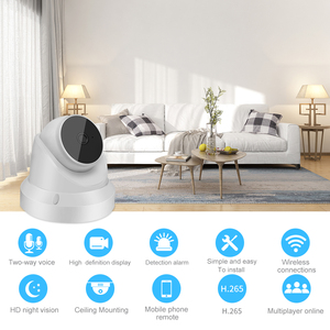 V380pro 3MP Dome ad alta definizione HD H.265 Motion Tracking rilevamento del movimento Audio a due vie Full Color visione notturna scheda di memoria SD - Product Image 2