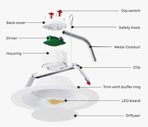 Işıklı saksı 4 inç renk seçilebilir 3cct Led gömme tavan aşağı Panel AYDINLATMA Led Downlight Potlight - Product Image 5
