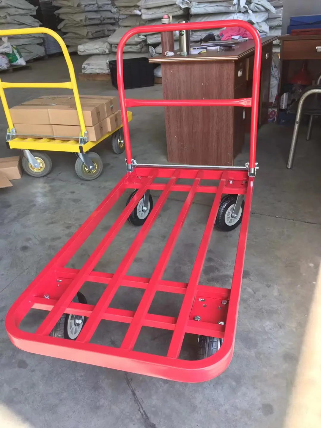 Carrito de mano de hierro con plataforma plegable, carrito Industrial de alta resistencia personalizable, Color MW, 300kg