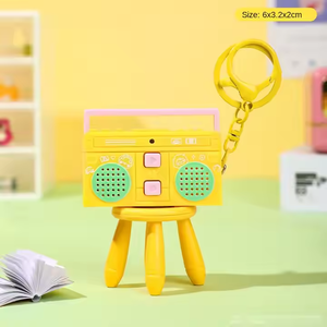 Cute Keychain <strong>Mini</strong> Macaron Voice Recording Phonograph Fun School Bag Pendant Small Diy Gift For Children Customer Key Chain - Product Image 5