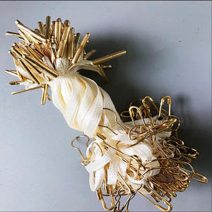 פוליאסטר סרט חוט לולאה מנעול עבור לבוש תג כותנה תווית hanger מתכת אטב סיכה - Product Image 3