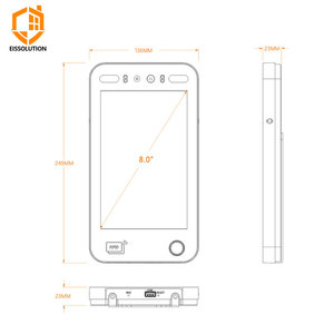 EISSolution Free Software 5 in 1 Cloud <strong>LInux</strong> 8-inch Touch Screen Biometric Access Control Attendance <strong>System</strong> AI Face Recognition - Product Image 3