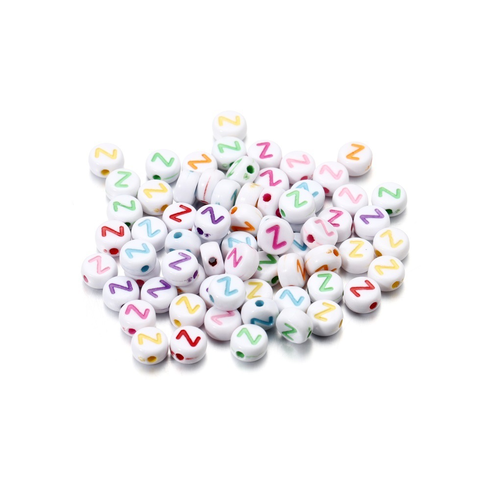 Fond blanc avec lettres rondes et colorées Z