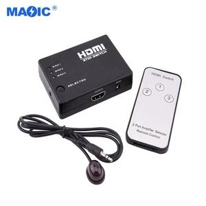 Amplificador de señal de conmutador de vídeo de salida 3 en 1 OEM 1080p éxito de ventas con mando a distancia IR conmutador de vídeo HDMI de 3 puertos - Product Image 1