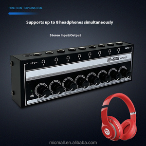 Amplificador de auriculares de monitoreo de 8 canales HA800 Distribuidor de señal de amplificador de auriculares de alta calidad