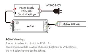 WZS4 ZIGBEE-PWM 4CH * 3A 12-24VDC Zigbee CCT CV led striscia di controllo - Product Image 3