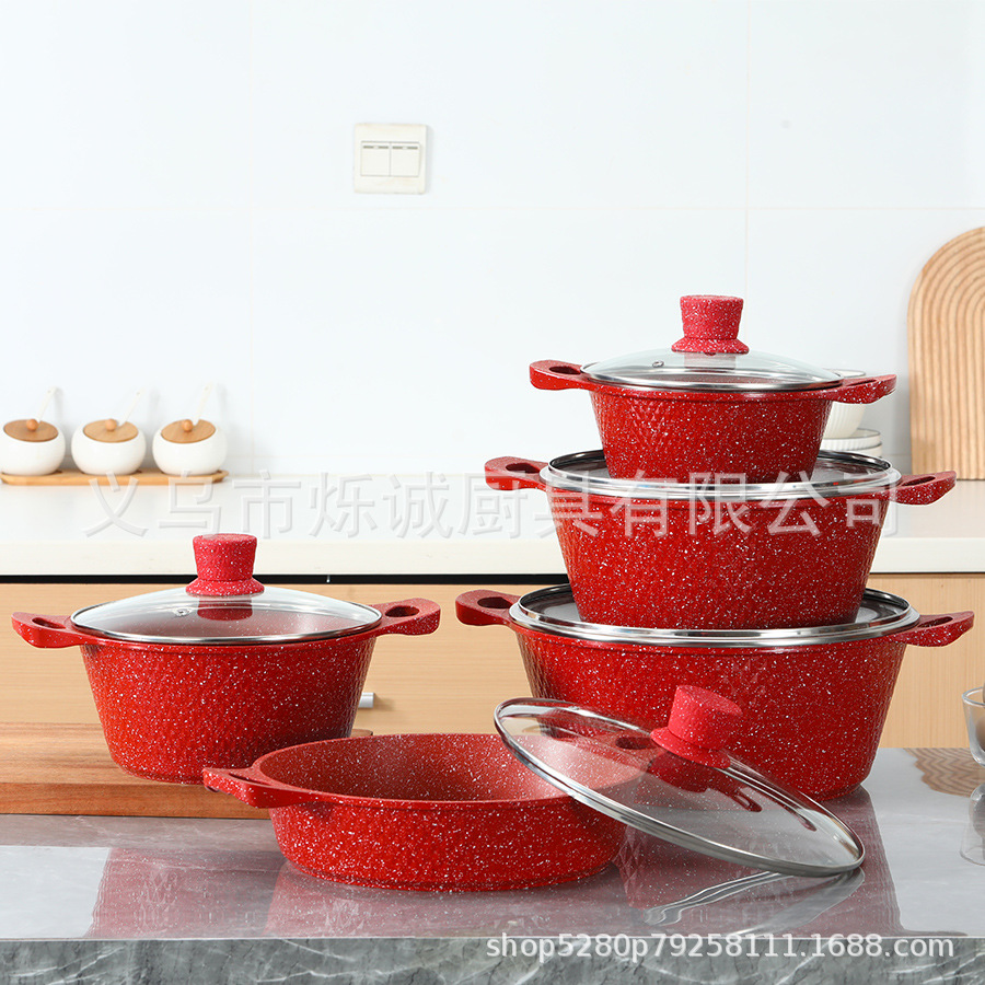 Ensemble de dix pièces rouge
