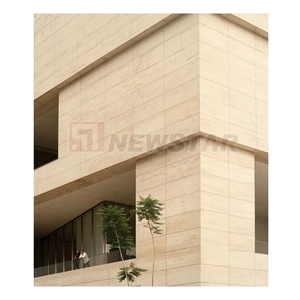 טרוורטין בז '600 x אריחי קיר 1200 travertine צבע יחיד התנגדות חוצץ חיצוני קיר אבן טבעית