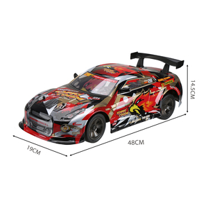 2.4GHz1/10スケールRCレースカーLEDライト (ボディとホイール) リアルなフロントサスペンション子供用大型リモコン玩具 - Product Image 5