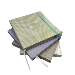 Cuaderno de tela de tapa dura con impresión personalizada, cuaderno con banda elástica, diario, planificador cuadrado - Product Image 4