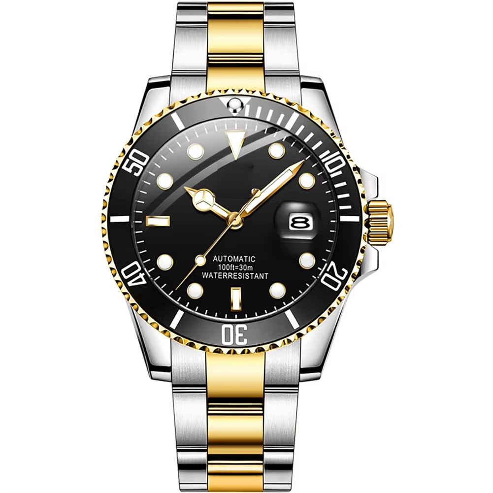 silver gold-black dial