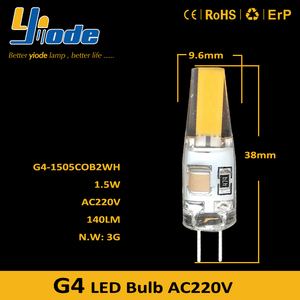 AC110V 220V 2W <strong>G4</strong> <strong>LED</strong> Bulb Silicon Bi Pin <strong>Led</strong> Light Bulbs for Chandelier Lights