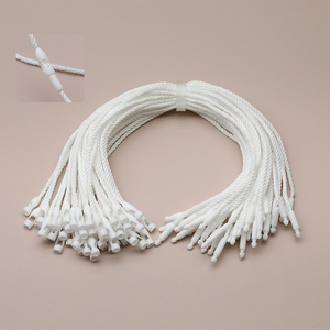 20CM Stock de fábrica de plástico Recyle poliéster etiqueta de la ropa cuerda sello etiqueta algodón cuerdas Bullet Plug Loop Lock Cord para colgar etiquetas - Product Image 3