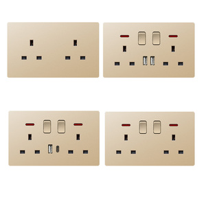 高品质塑料电脑插座英国标准146型双13A插座，带usb和c型 - Product Image 3