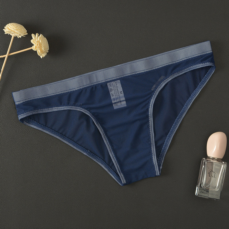 Blue Triangle Briefs See Through Underwear