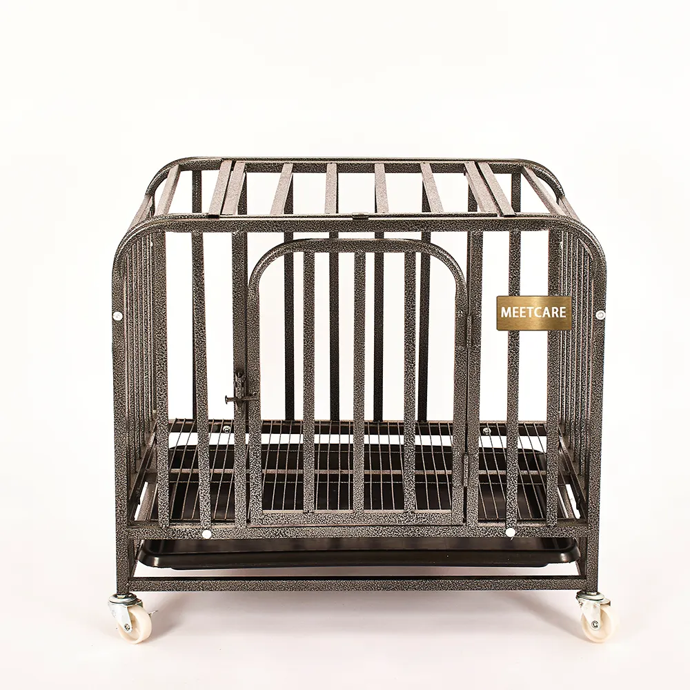 2024 nouveauté fabricant intérieur noir revêtement en acier inoxydable chien Cage chien Cages métal chenils Cages pour chiens
