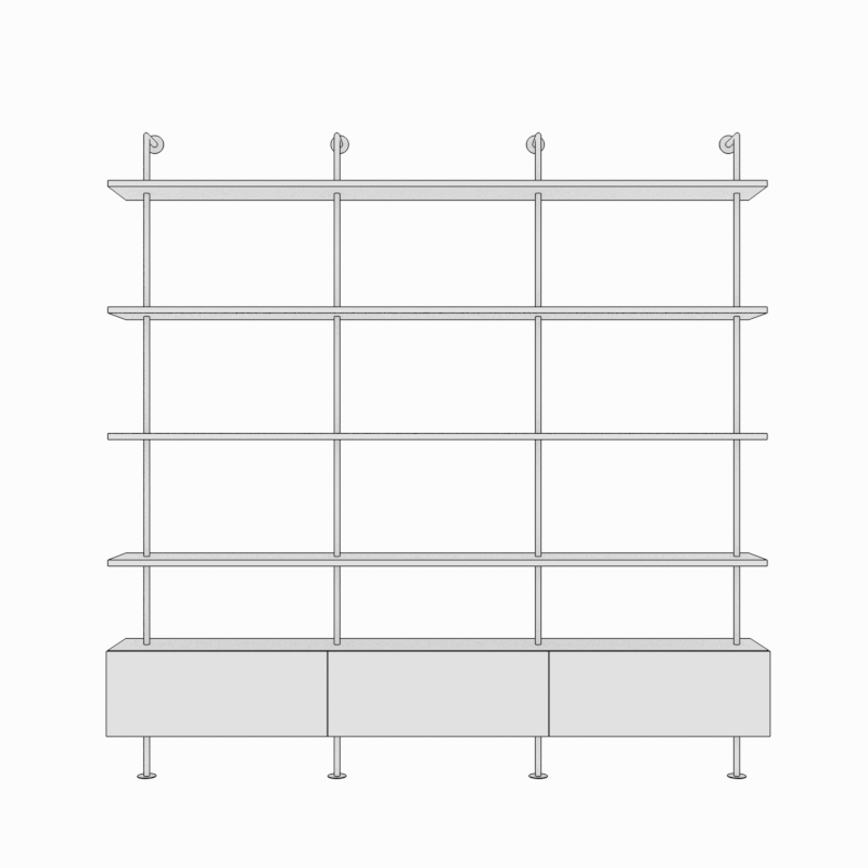 Black single cabinet long 220 deep 25 high 230cm