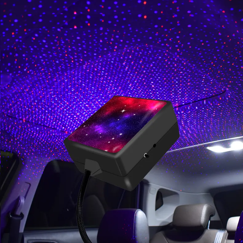 โคมไฟโปรเจคเตอร์บนหลังคารถยนต์ไฟ LED LED ติดดาวสำหรับตกแต่งรถยนต์อุปกรณ์เสริมรถยนต์โรแมนติก