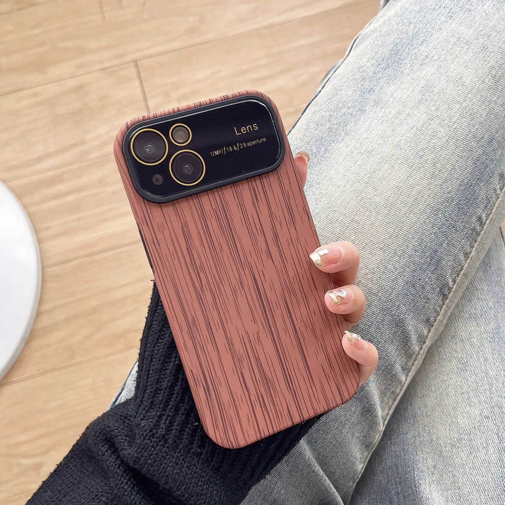Funda trasera de teléfono móvil de hombre duro con diseño de madera para iPhone 15 14 13 12 11 para teléfono móvil Apple