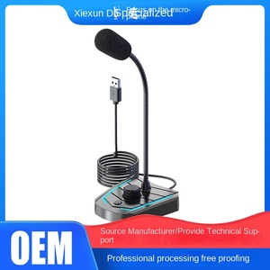 OEM USBインターフェイスデスクトップマイク心極パターンノイズリダクションコンデンサライブビデオ音声チャット録音有線 - Product Image 3