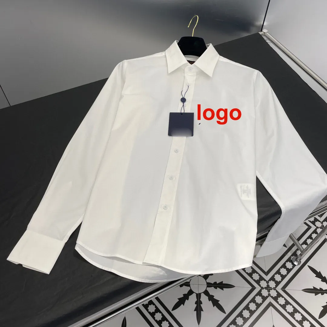 Diseño inspirado en Droma 1 en 1, estampado de logotipo famoso, cuello vuelto, manga larga blanca, última moda, blusa de diseñador formal para mujer