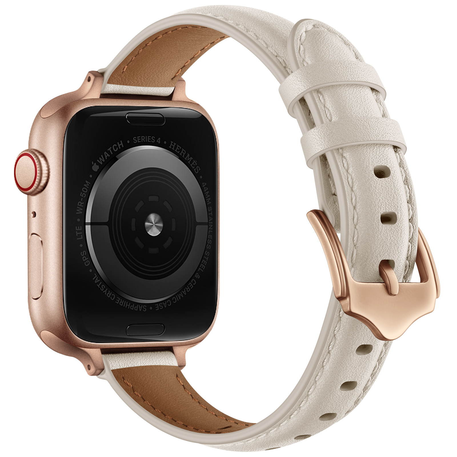 Boucle Riz Blanc + Or Rose