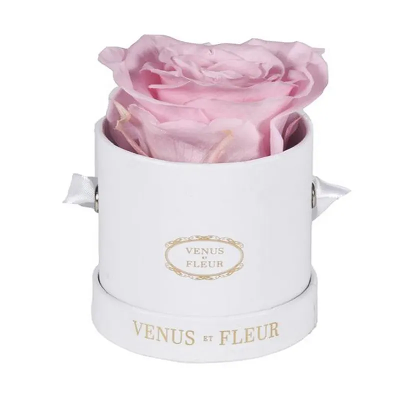Tubo de rosa de flor de papelão, alta qualidade, presente, casamento, branco, redondo, caixa de flores