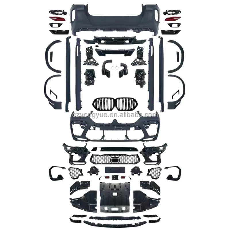 G06フロントリアバンパーセットアップグレードブラックサムライスタイルボディキットforBMW X6 G06 LCI 2020 2021 2022