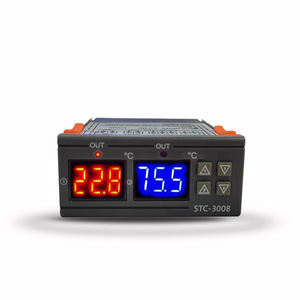 Controlador de temperatura digital doble para el hogar, termostato de salida de dos relés con sonda, 12V, 24V, 220V, calor frío - Product Image 3