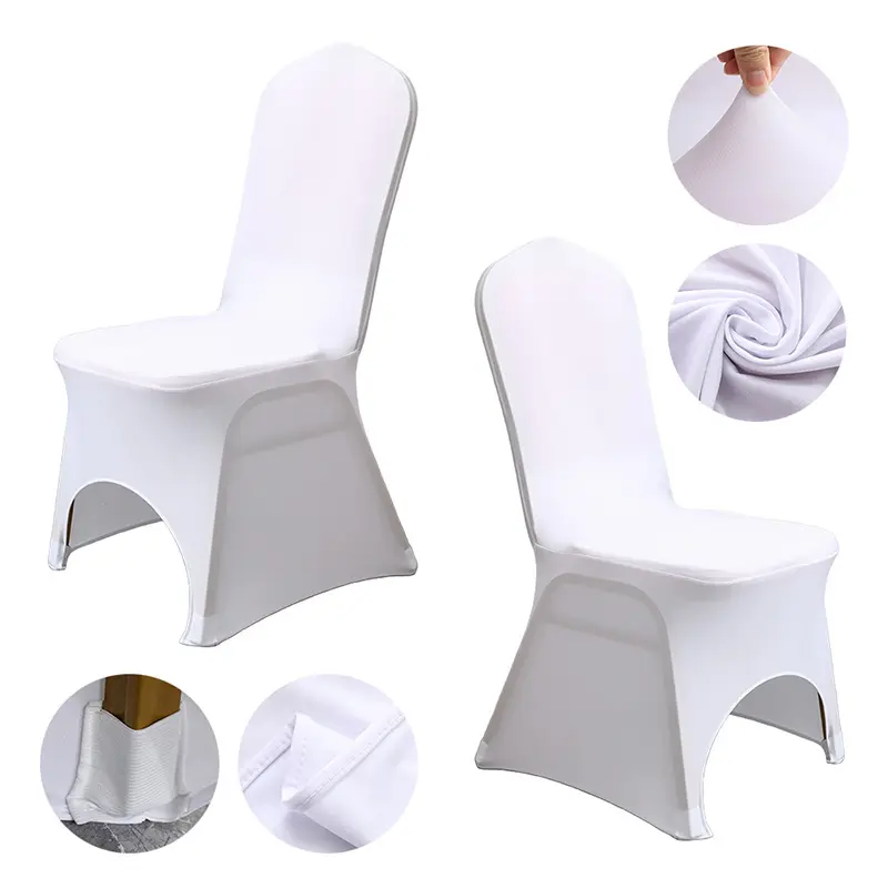 Capas de cadeira branca de spandex baratos, capas para cadeira de hotéis, restaurantes, casamento, festa de banquete