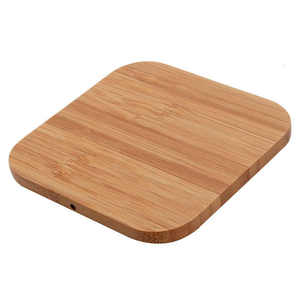 Doğal kare bambu ahşap kablosuz şarj pedi hızlı şarj kullanışlı ofis masası Add-on muhteşem bambu şarj masası - Product Image 1