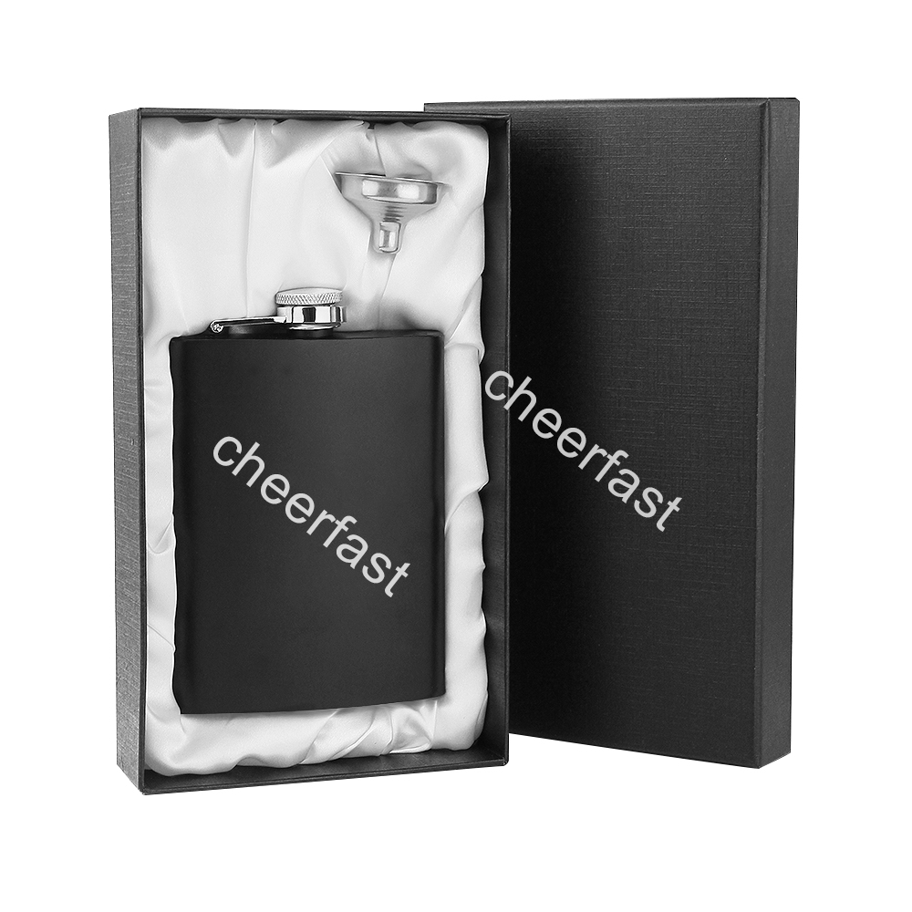 Flasque en acier inoxydable noir de 237 ml (8 oz)