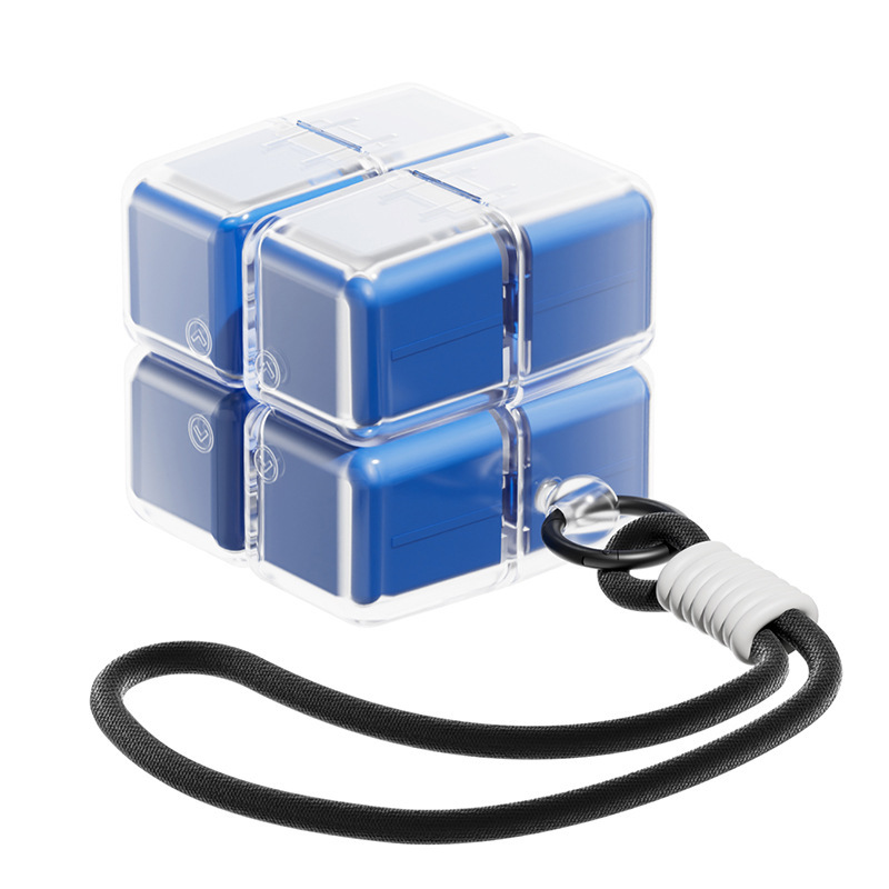 Rubiks cube bleu-avec lanière