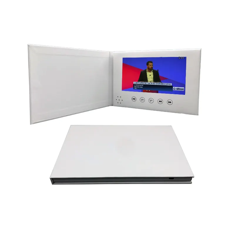 7 Zoll HD IPS Hardcover-Lcd-Display Fernsehmodul blanke weiße Video-Broschüre Karte für Unternehmensmarketing