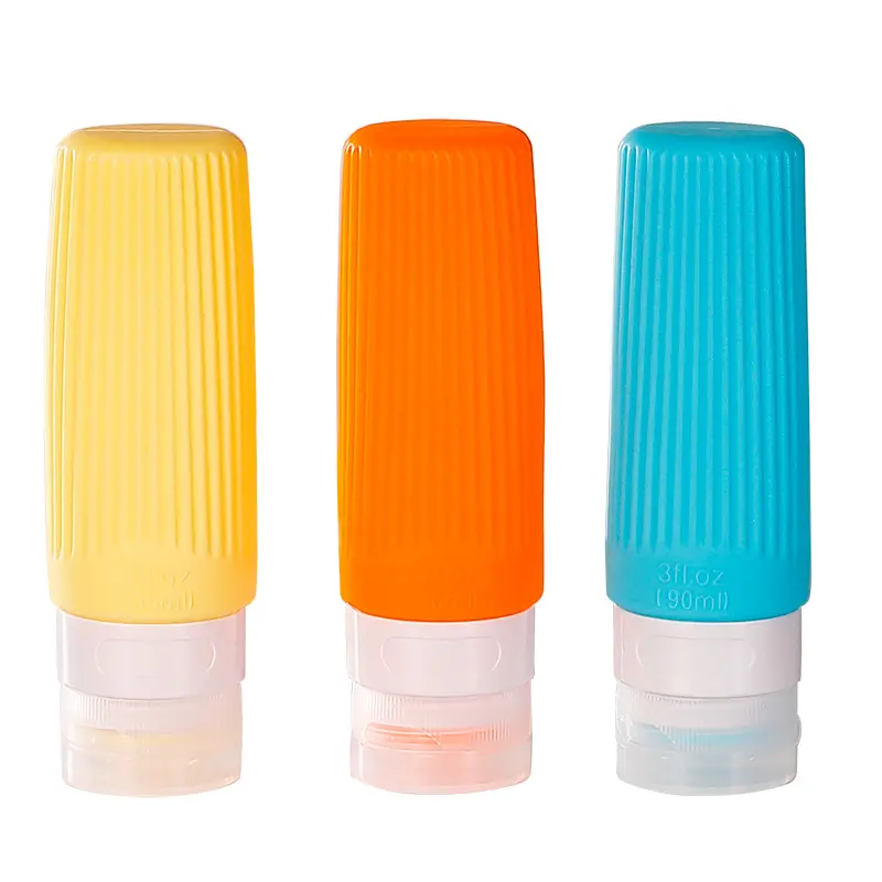 Presente promocional Atacado Silicone Viagem Garrafa Set Silicone Leak Proof Cosmetic Shampoo Travel Kit