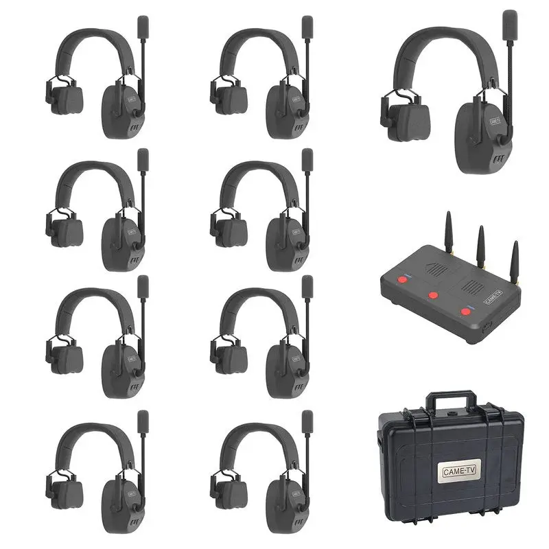 9 modules de casque de caméra d'interphone vocal ensemble communication d'équipage sans fil duplex intégral