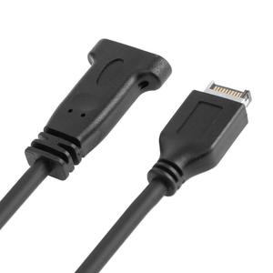 USB 3.1 Type Cメス-USB 3.1 Type Eオスコネクタ延長ケーブル、フロントパネルマウントマザーボードヘッダー付き