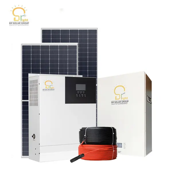 BR SOLAR 100kw panneau solaire hors réseau 3kw 5kw 10kw Systèmes solaires Système complet d'alimentation PV